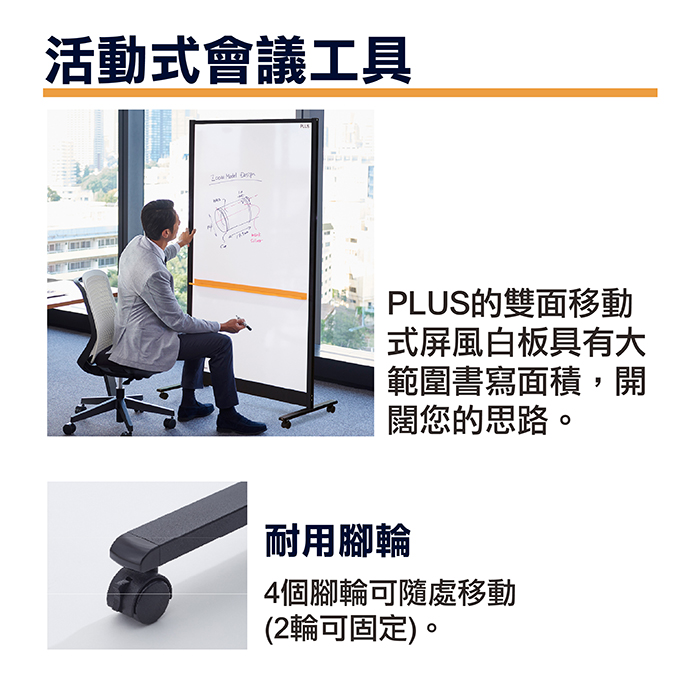 雙面屏風白板,磁性白板,移動式白板,會議白板∣奇鑫辦公家具